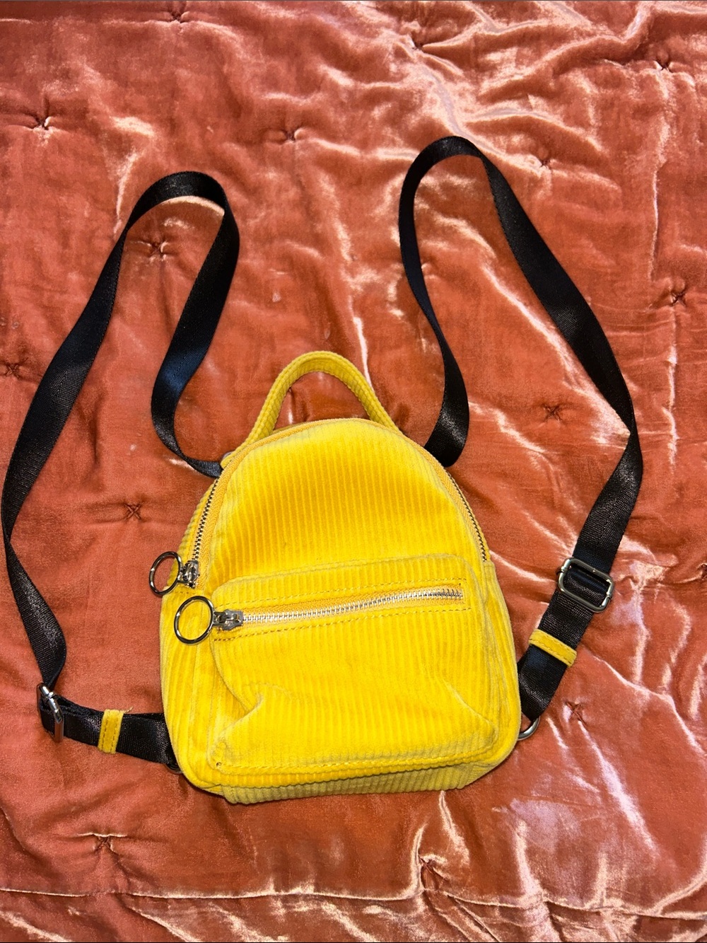 bp Yellow Corduroy Mini Backpack (Claudia Sulewski Collab)